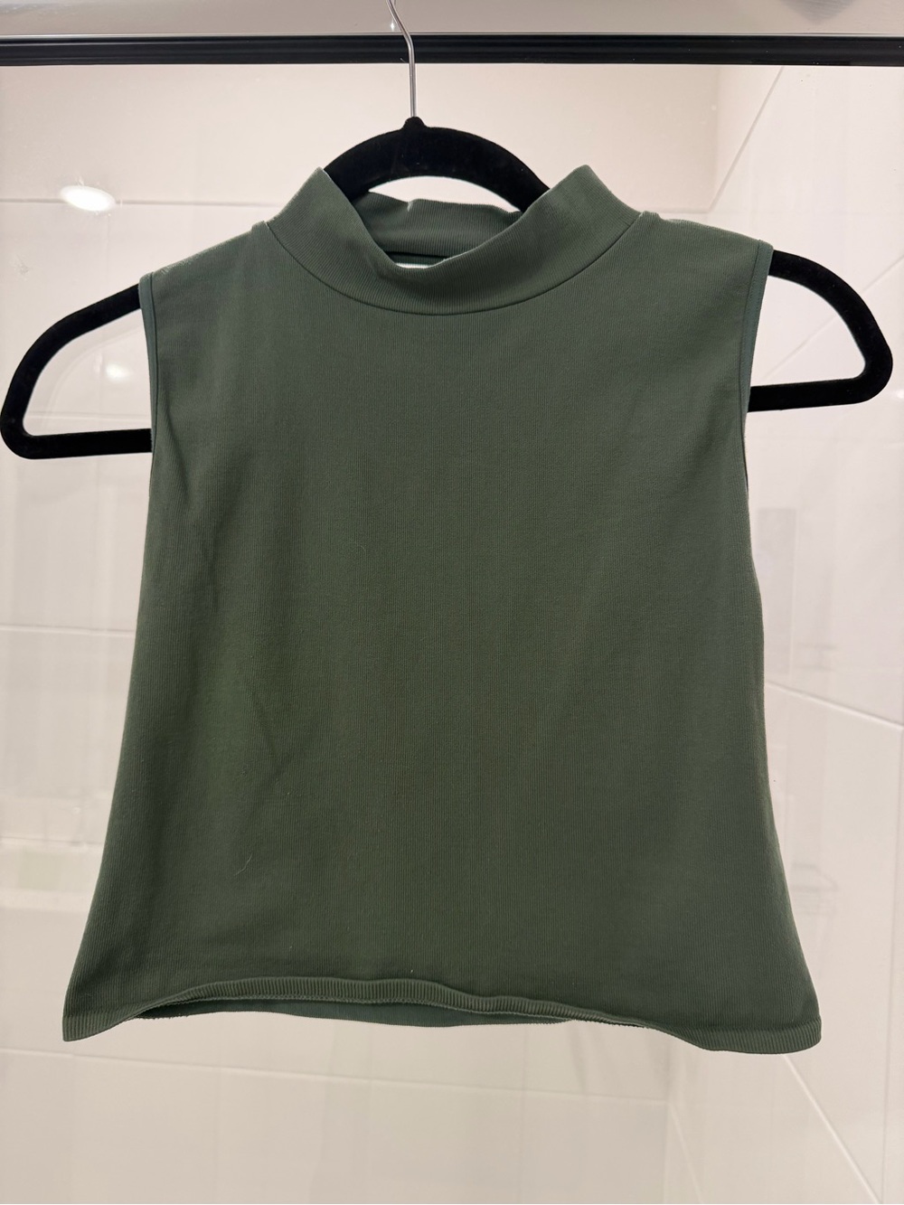 Free People Olive High Neck Tank